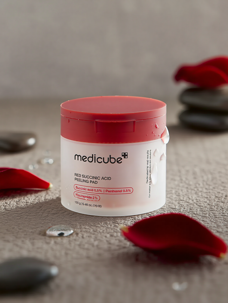 Medicube  Disques exfoliants à l'acide succinique rouge SkinGlow