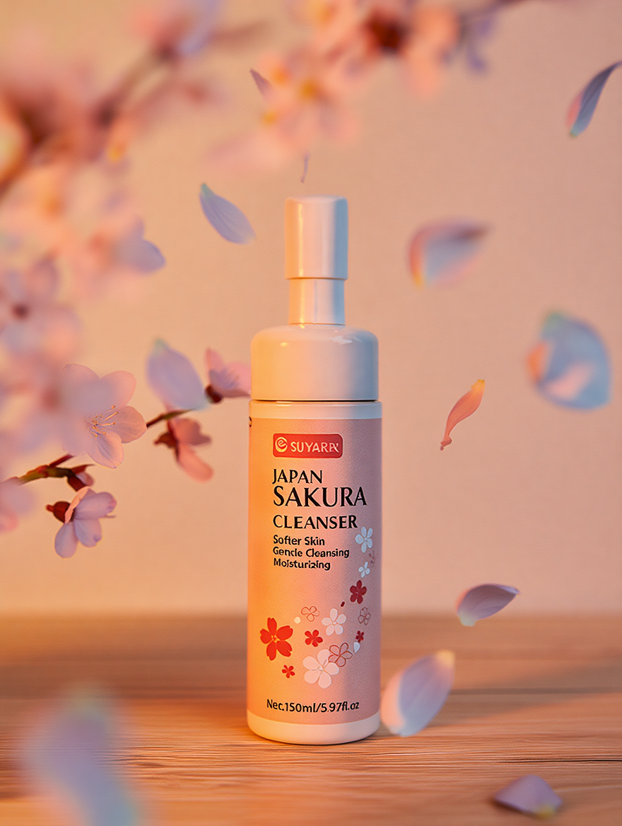 Japan Sakura Gentle Cleansing Foam – Nettoyant Moussant Hydratant & Adoucissant (Made in Japan) SkinGlow