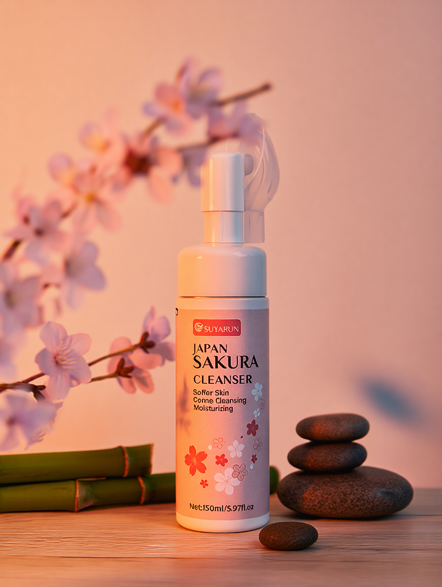 Japan Sakura Gentle Cleansing Foam – Nettoyant Moussant Hydratant & Adoucissant (Made in Japan) SkinGlow