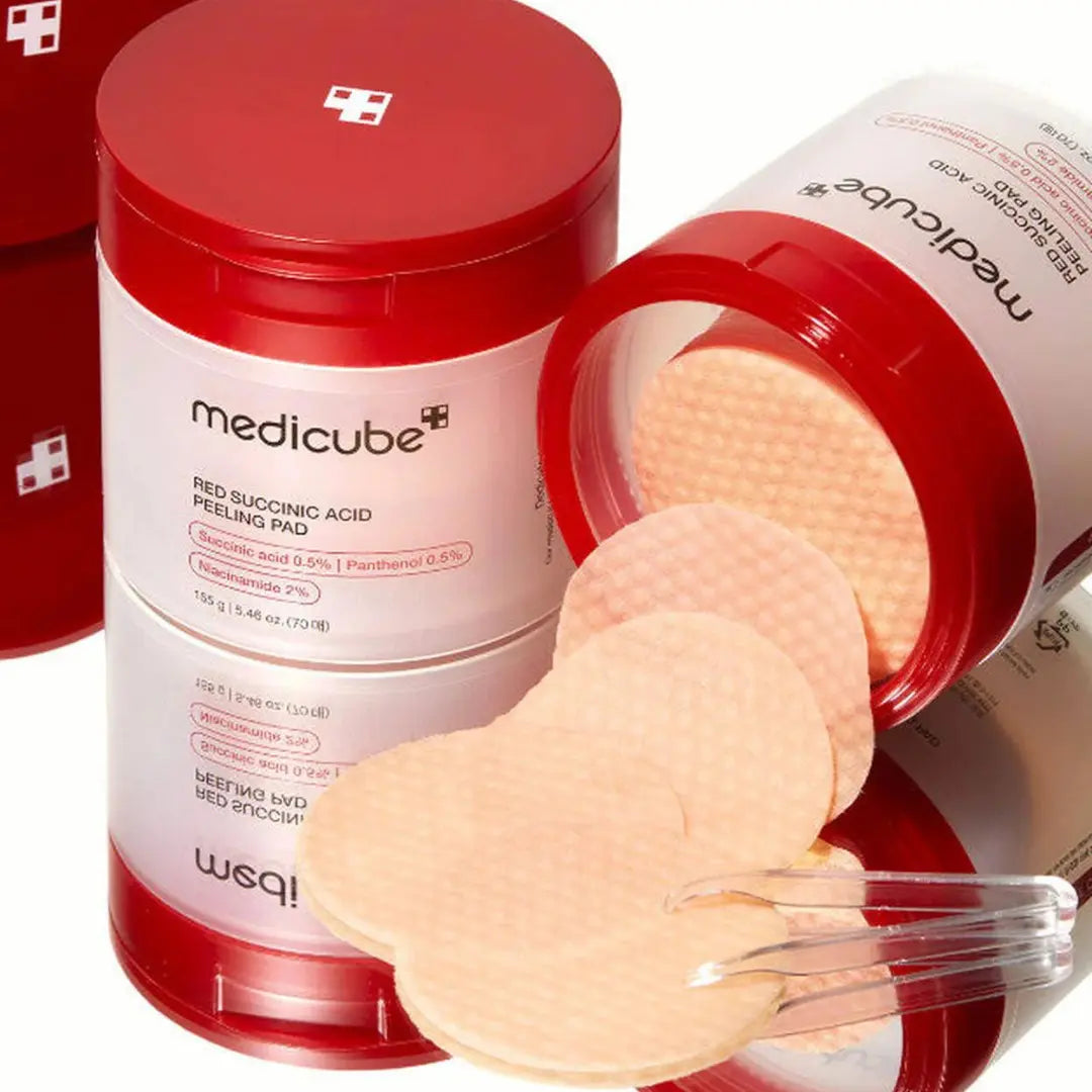 Medicube - Red Succinic Acid Peeling Pad - Disques exfoliants à l'acide succinique rouge