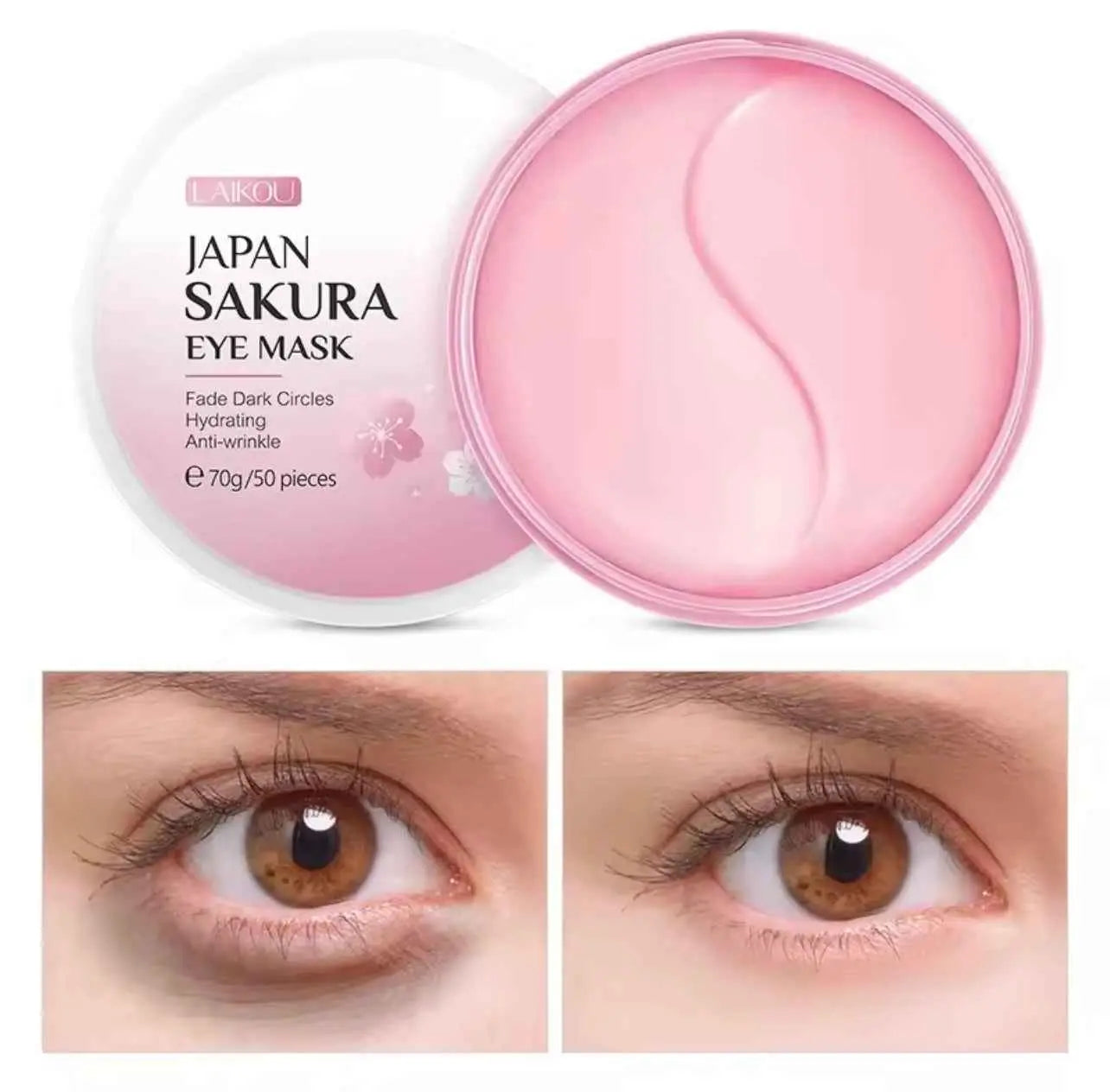 Laikou Japan Sakura – Masques Yeux Hydrogel à la Fleur de Cerisier
