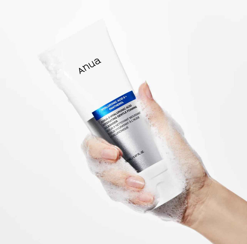Anua Hyaluronic Acid 8+ Panthenol Cleanser – Nettoyant Moussant Hydratant (150 ml, Corée du Sud)