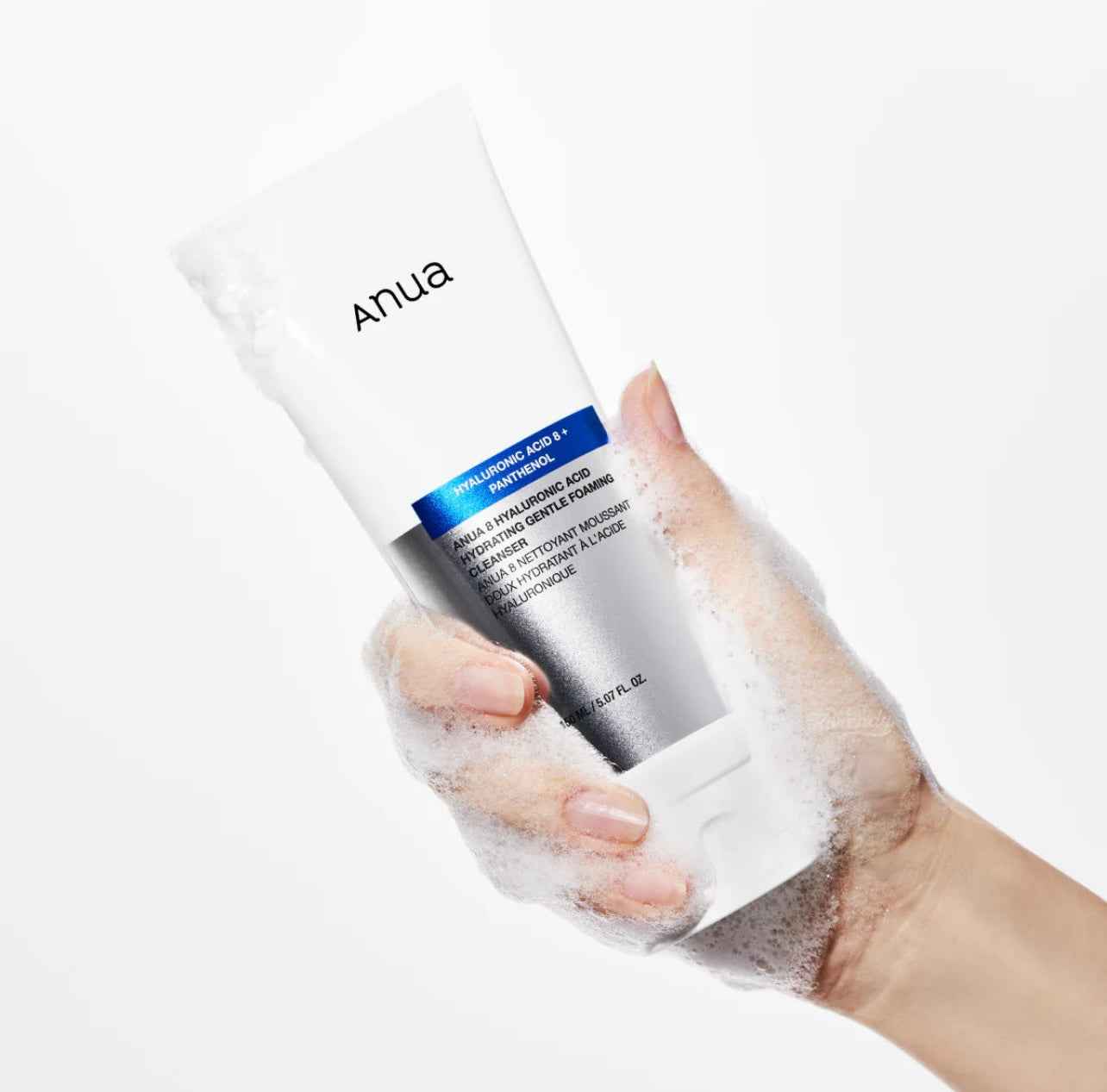 Anua Hyaluronic Acid 8+ Panthenol Cleanser – Nettoyant Moussant Hydratant (150 ml, Corée du Sud)