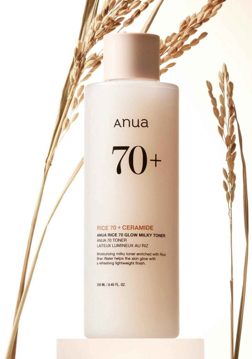 Anua 70+ Rice Ceramide Glow Milky Toner – Toner Éclat & Hydratant (250 ml, Corée du Sud)