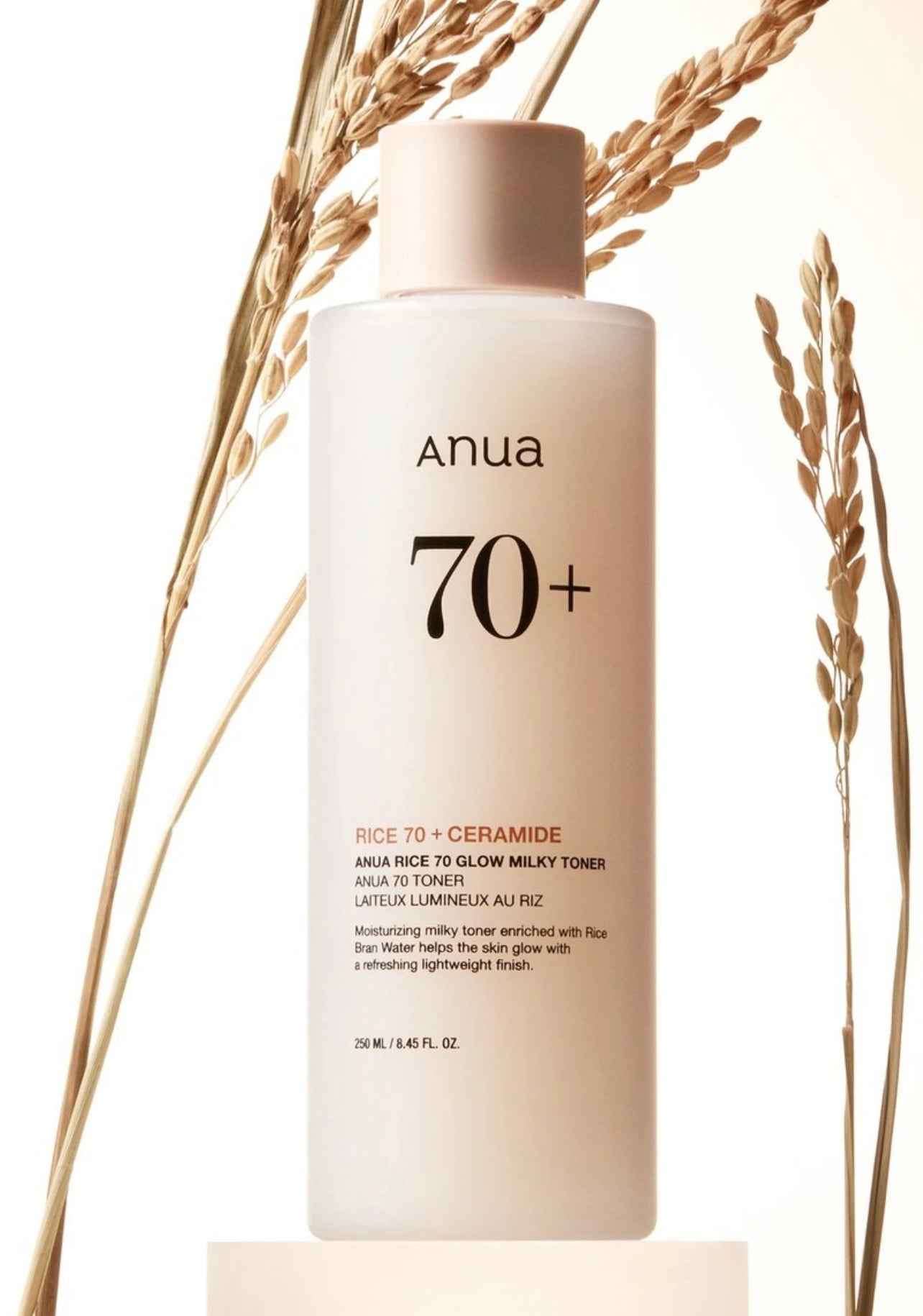 Anua 70+ Rice Ceramide Glow Milky Toner – Toner Éclat & Hydratant (250 ml, Corée du Sud)