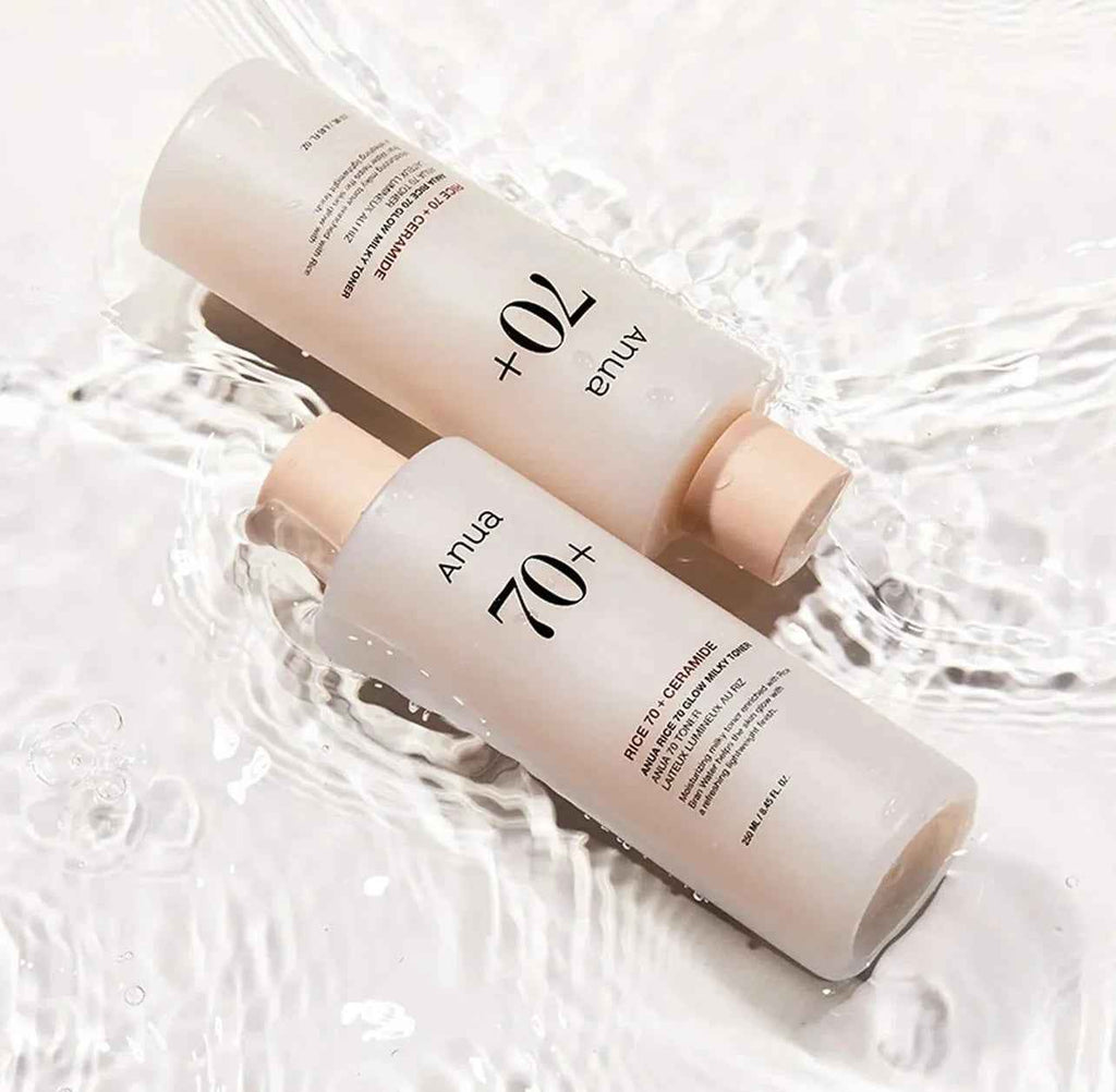 Anua 70+ Rice Ceramide Glow Milky Toner – Toner Éclat & Hydratant (250 ml, Corée du Sud)