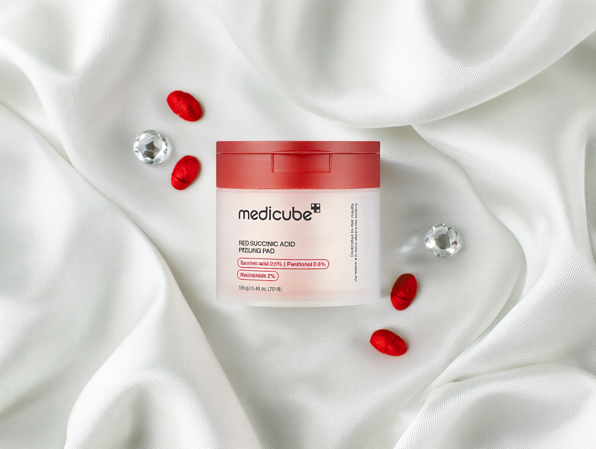 Medicube  Disques exfoliants à l'acide succinique rouge SkinGlow